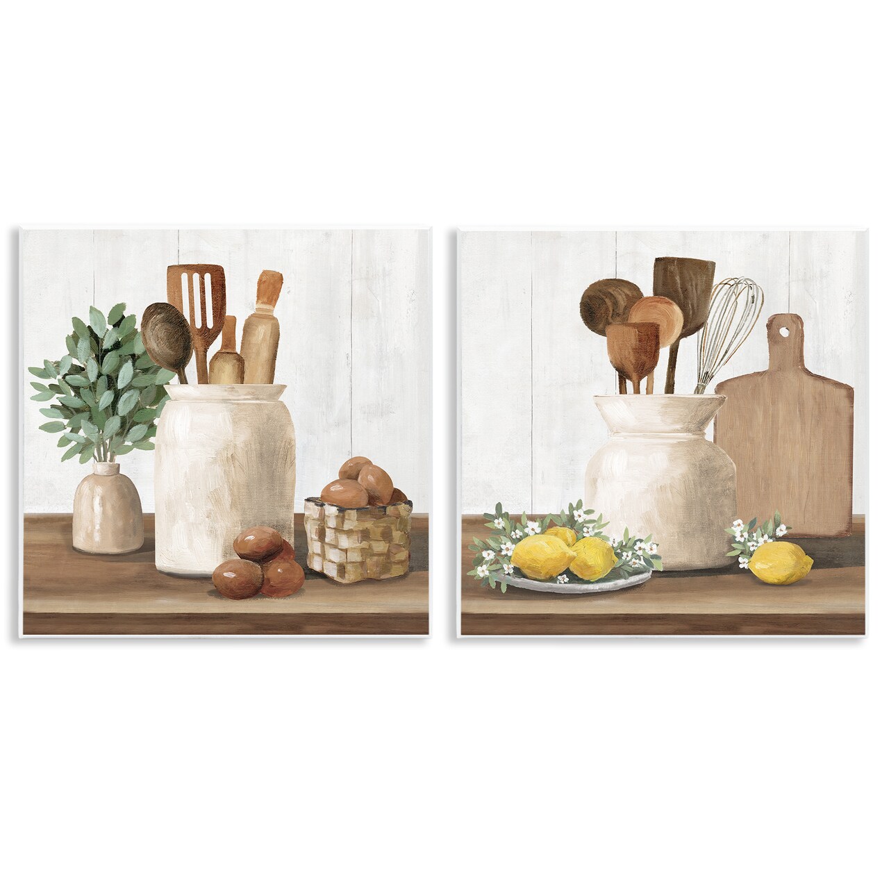 Stupell Industries Country Kitchen Setup 2pc Wall Plaque Set, design by White Ladder